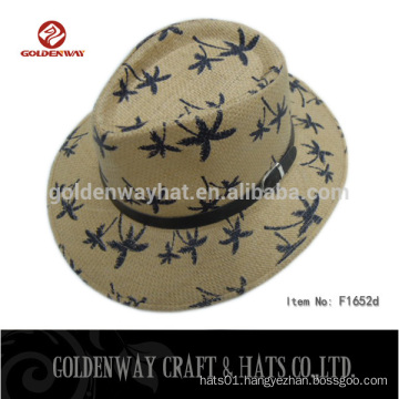 wholesale high printing fedora panama hats paper straw hats